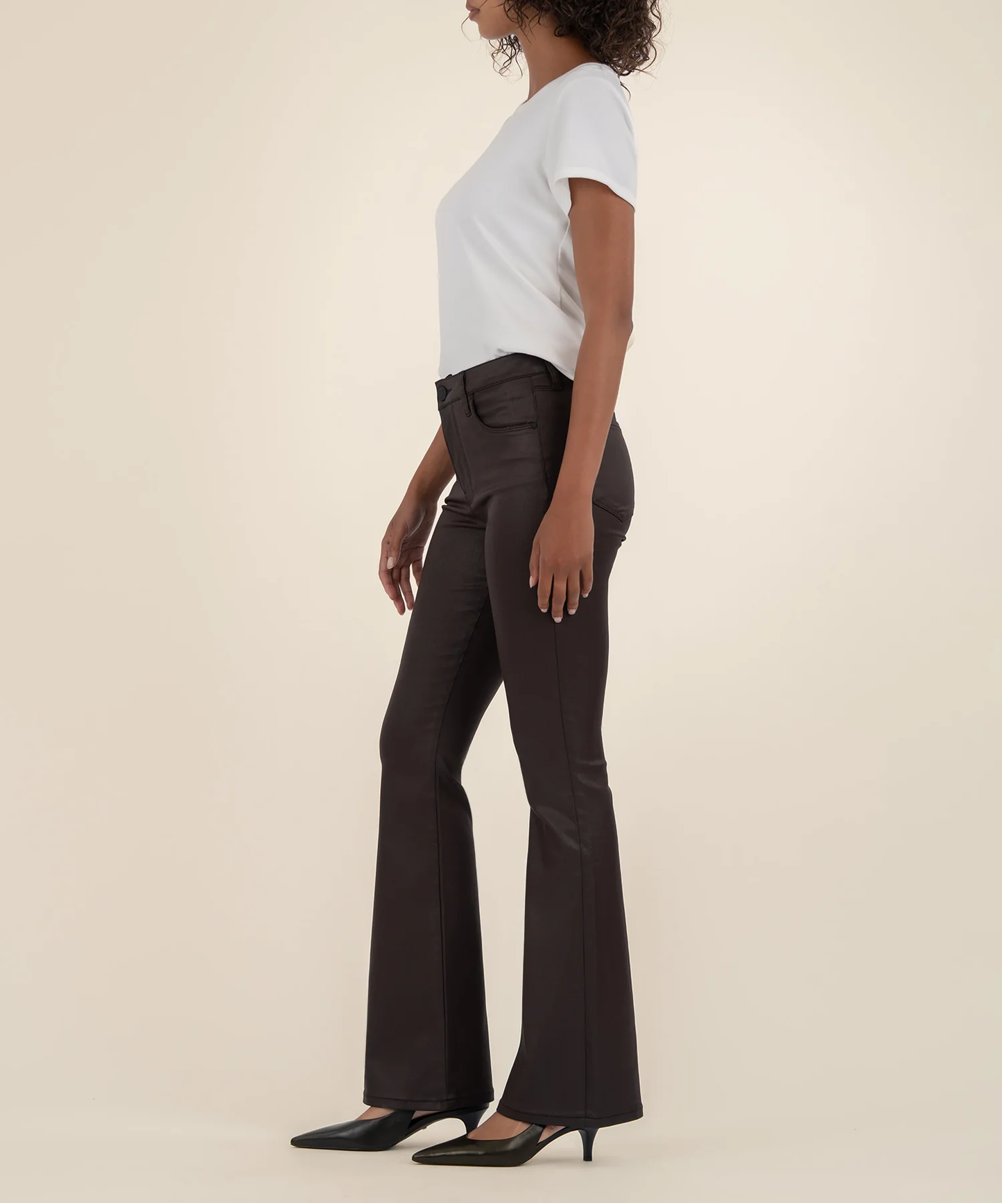 Ana Coated Hi Rise Fab Flare Flare Pant