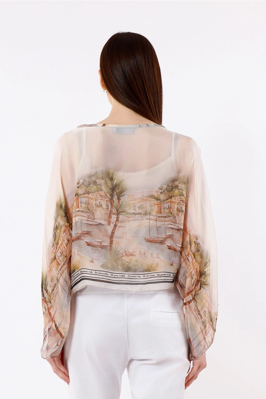 Riva Positano Cropped Silk Kaftan