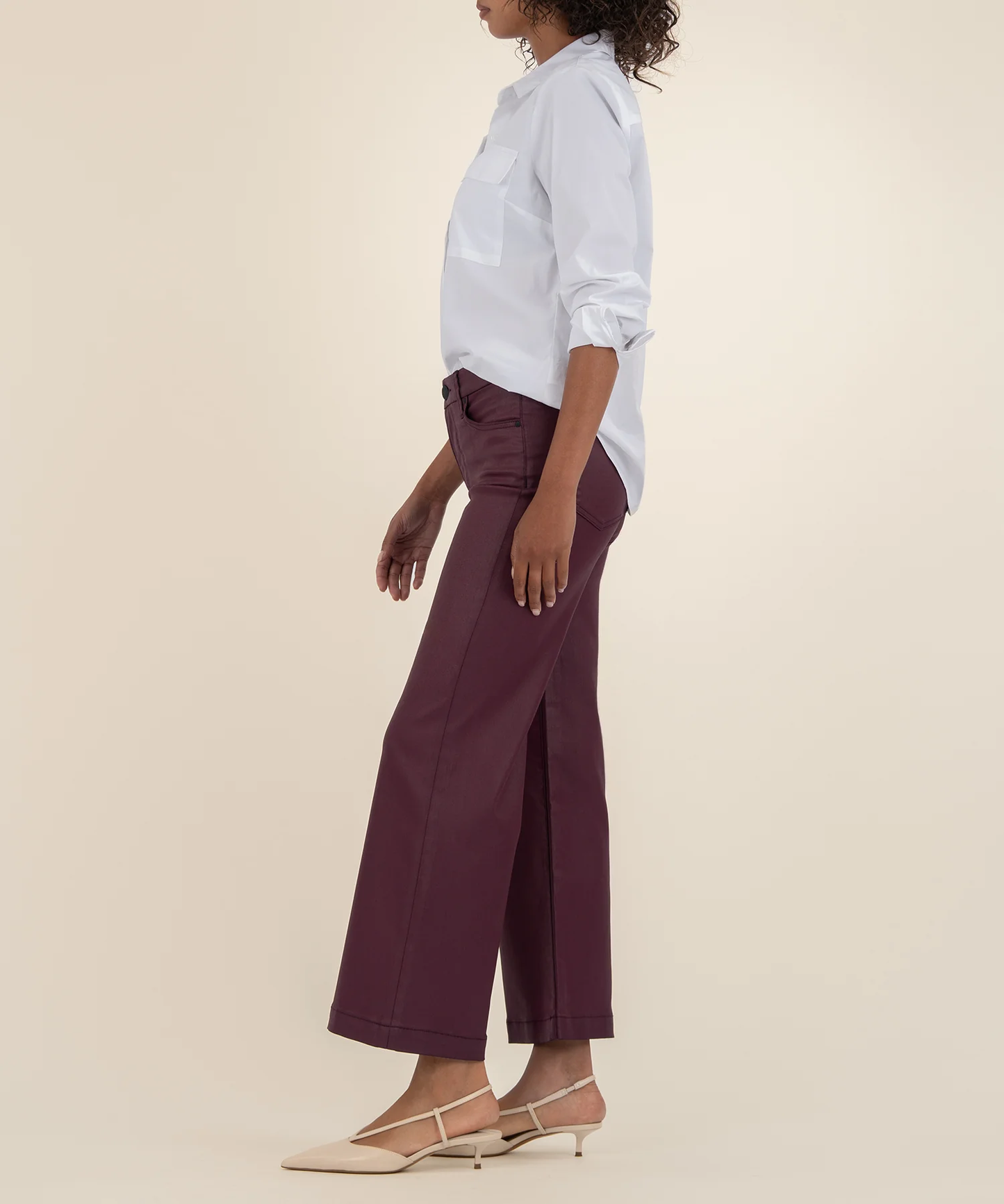 Meg Coated Hi Rise Wide Leg