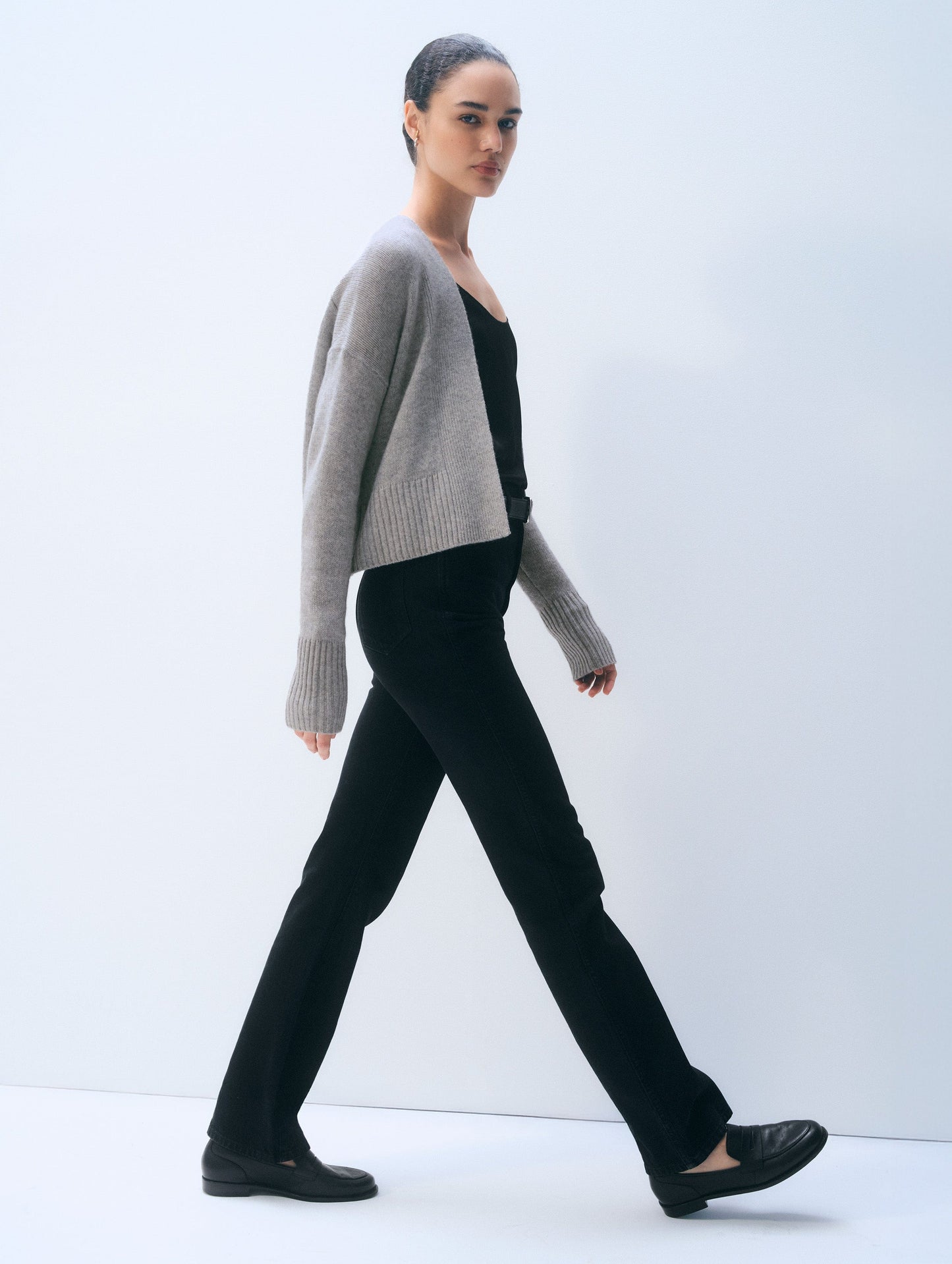 Cashmere Open-Front Cardigan