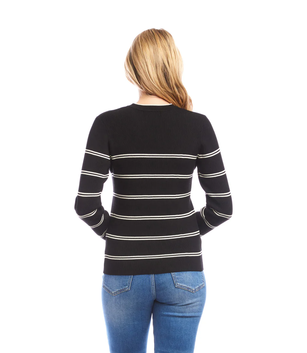 Double Stripe Ribbed Sweater