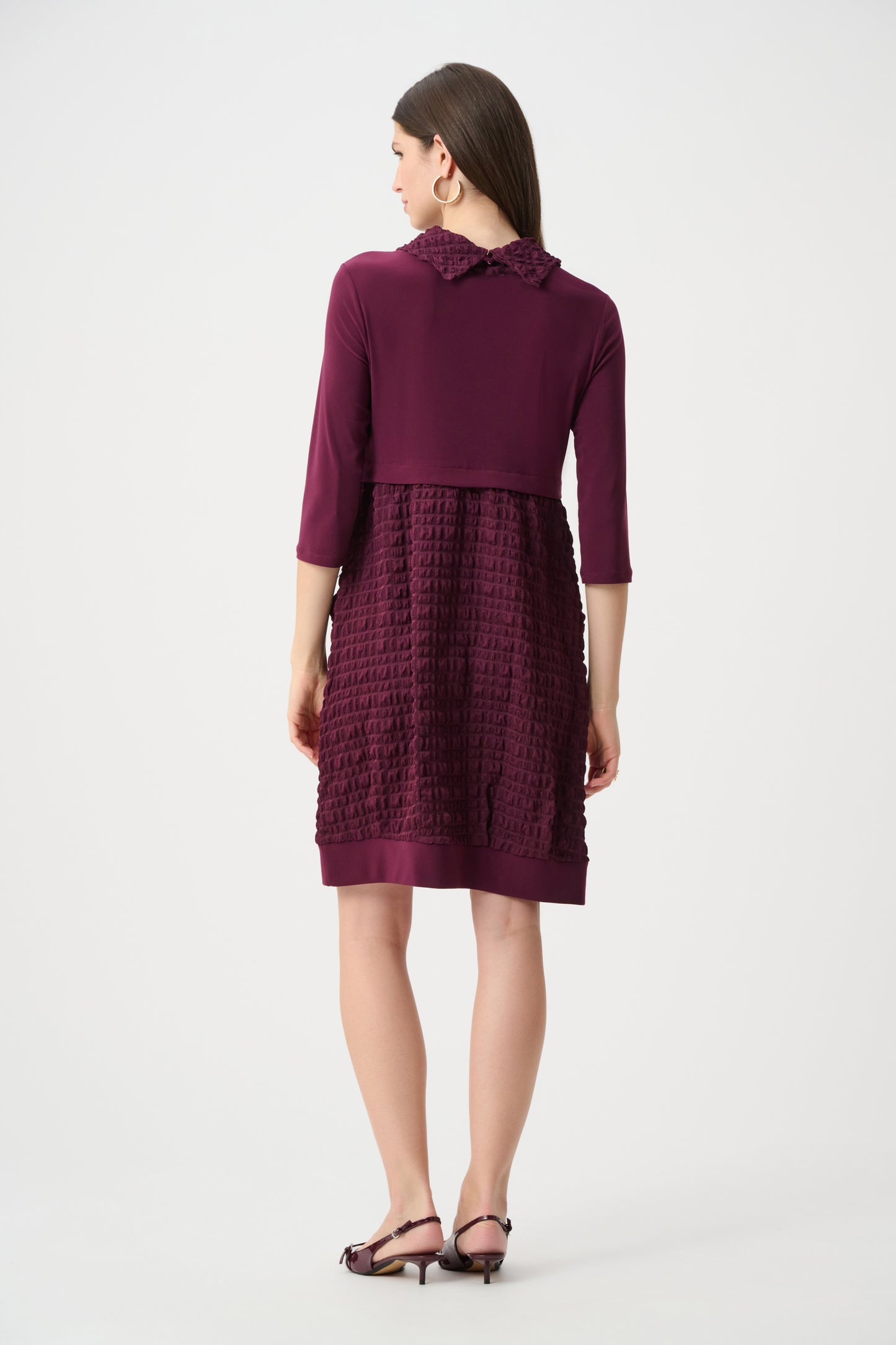 Jacquard and Silky Knit Cocoon Dress