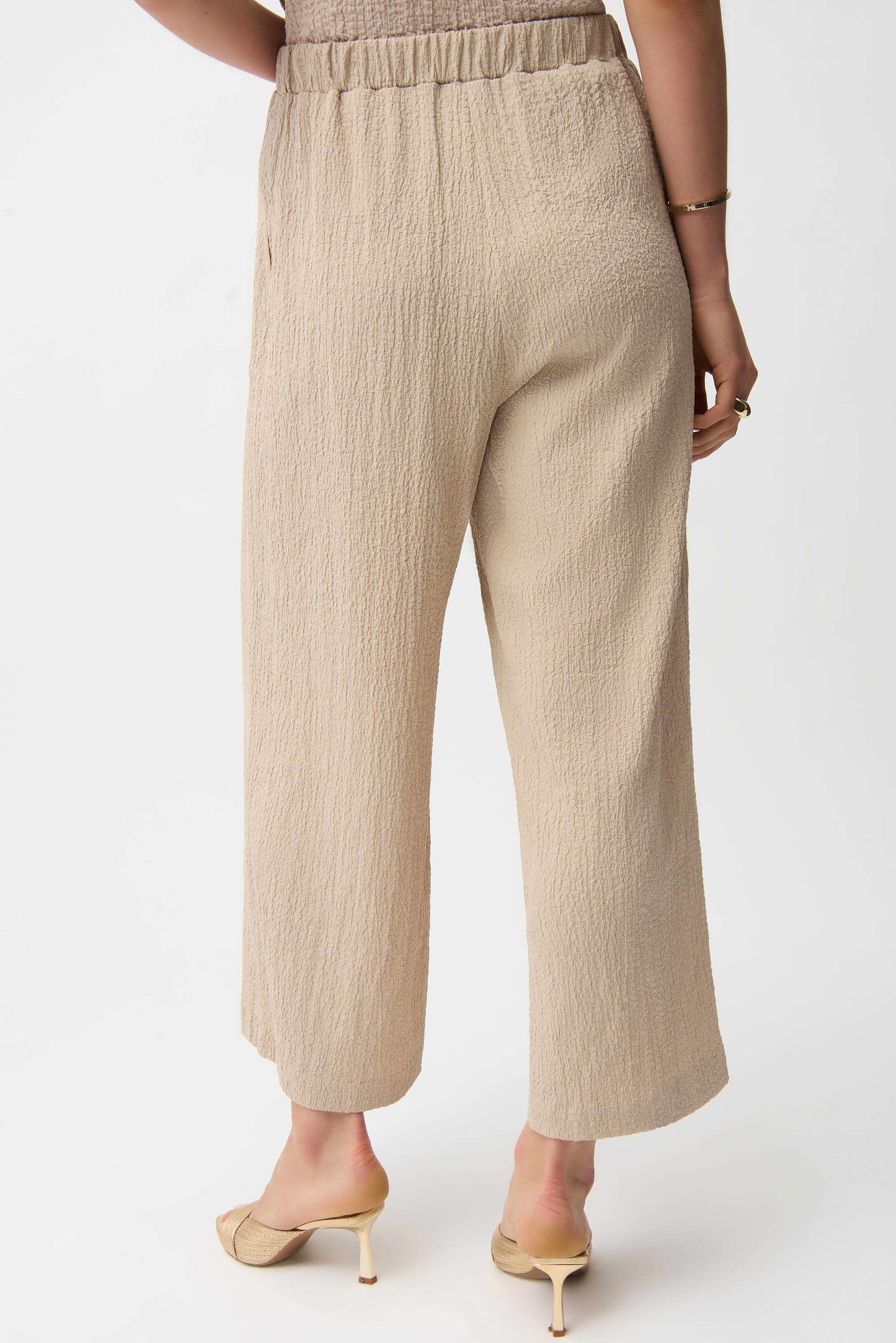 Seersucker Pull On Crop Pants