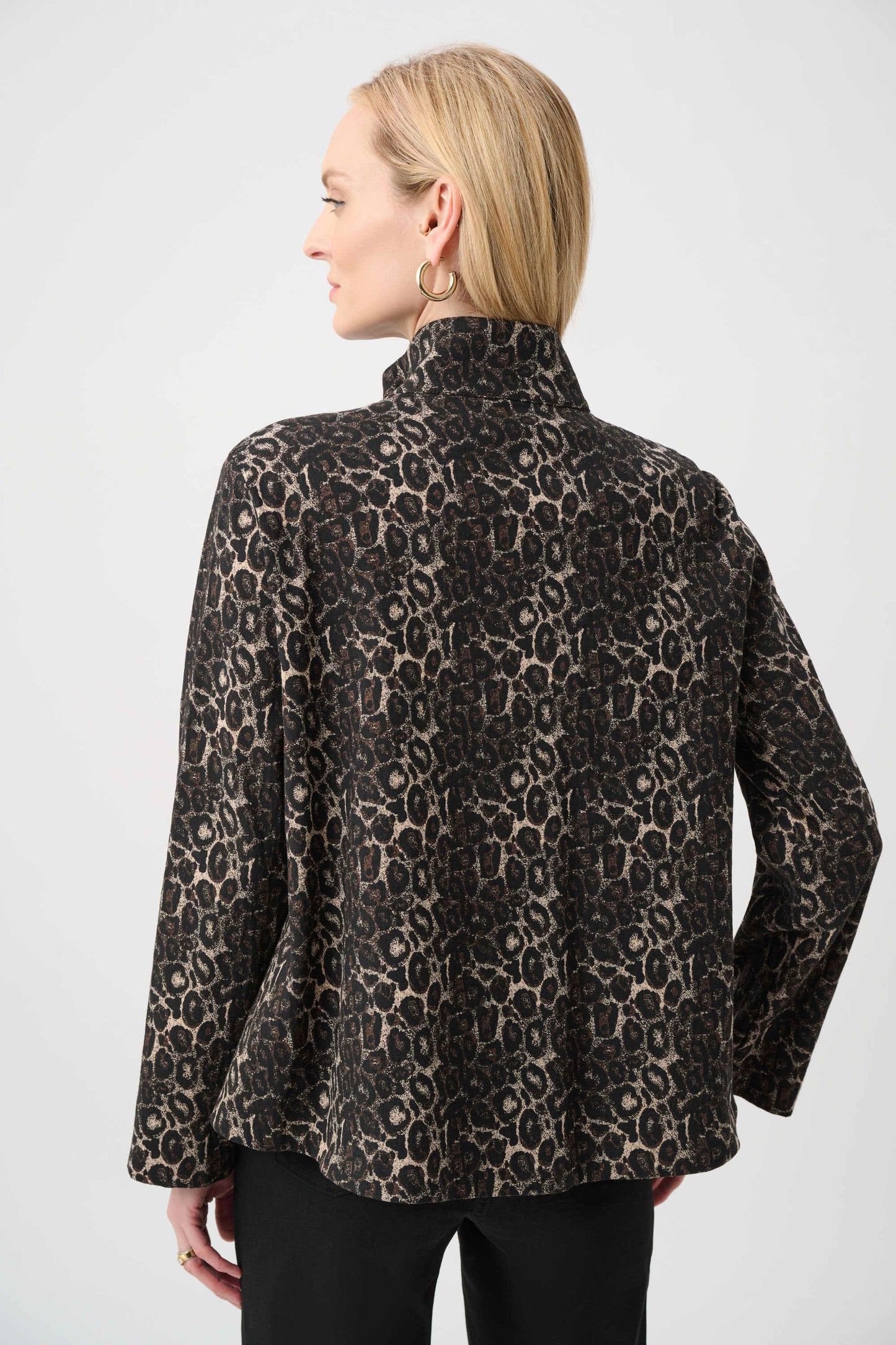 Jacquard Animal Print Trapeze Jacket