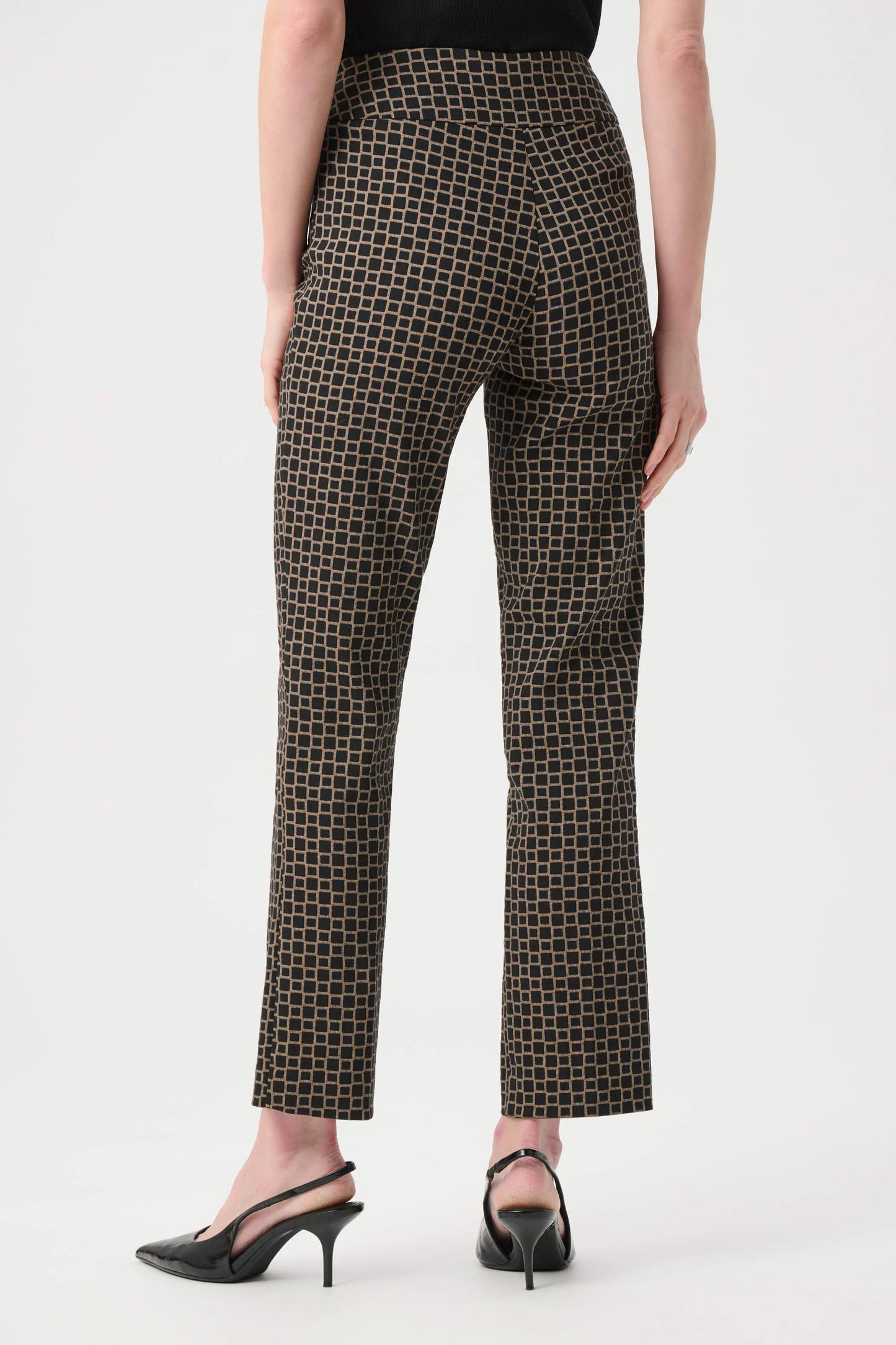 Geometric Jacquard Straight Pull On Pant