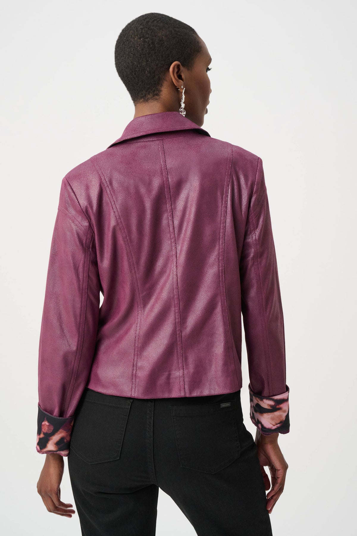 Foiled Faux Suede Moto Jacket