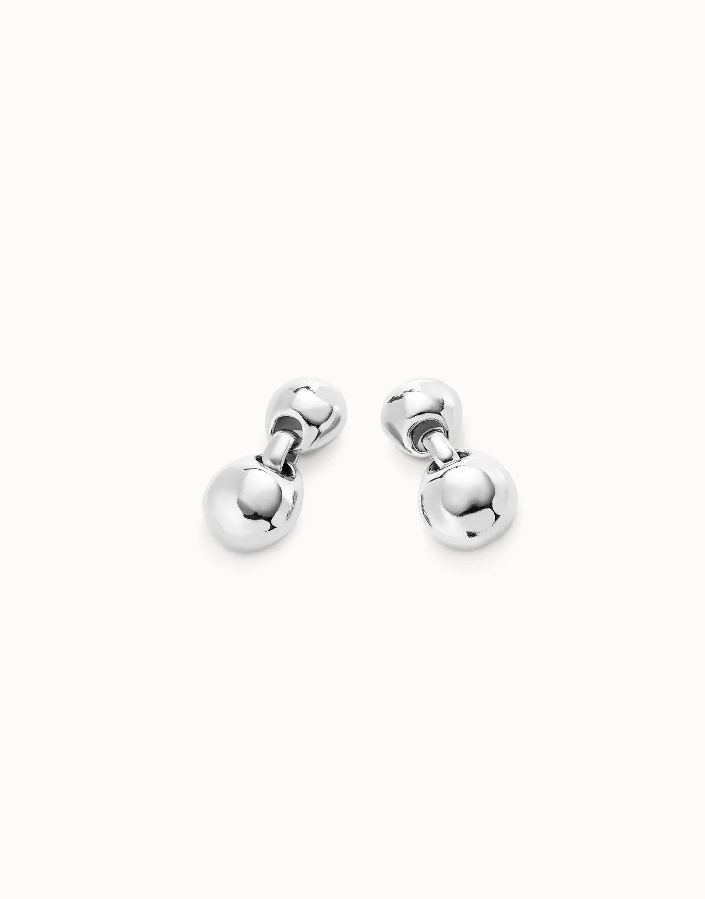 Ser Intrepida Earrings - 2 beads Silver