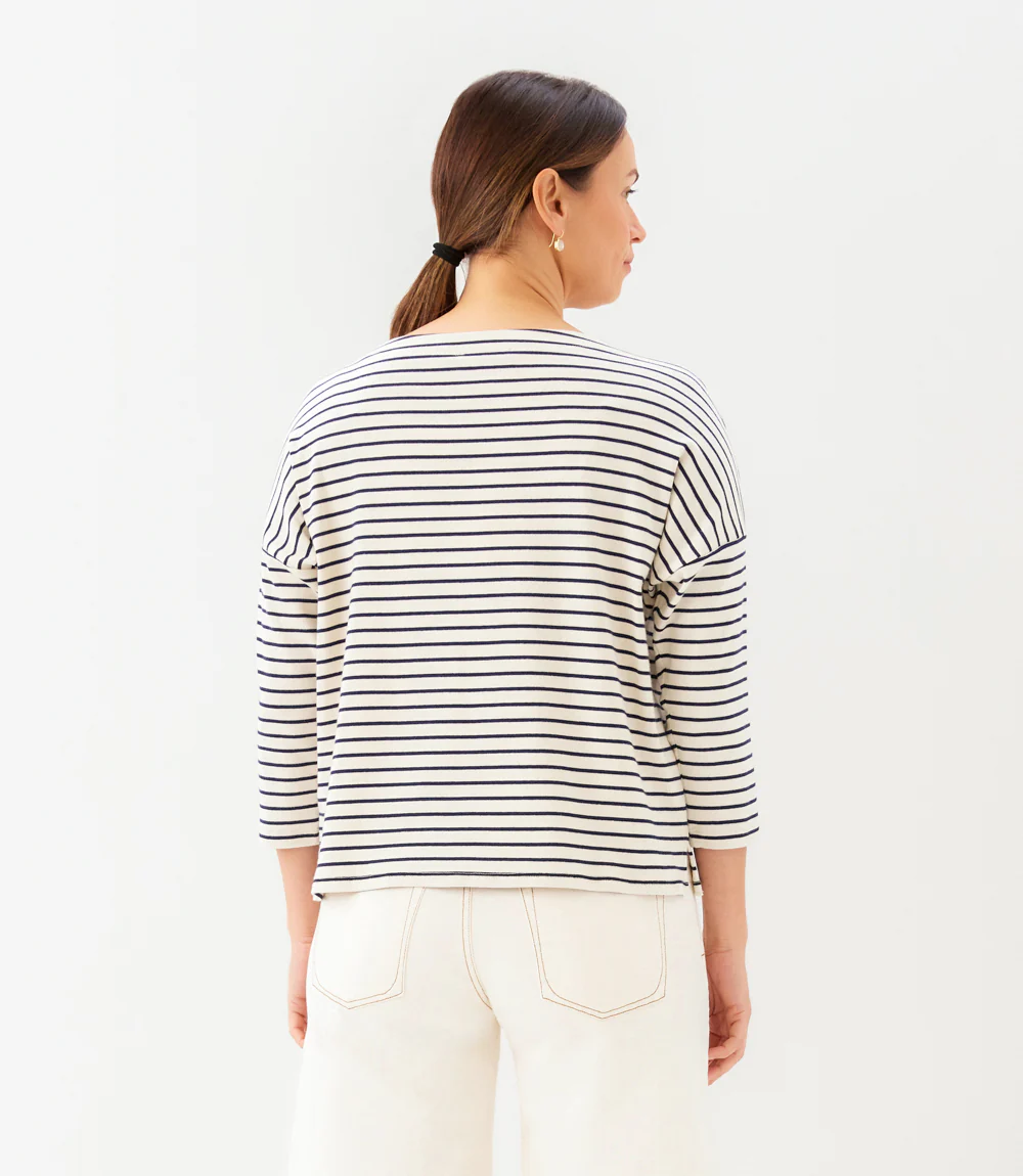 3/4 Sleeve Boatneck Top