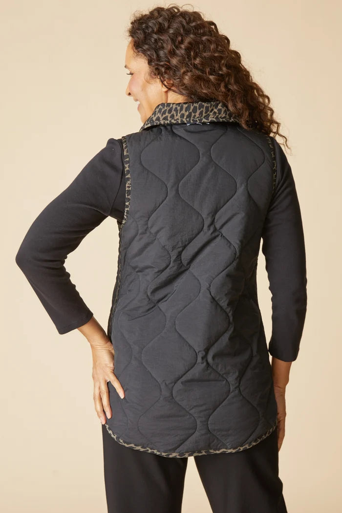 Reversible Print Quilt Puffer Vest