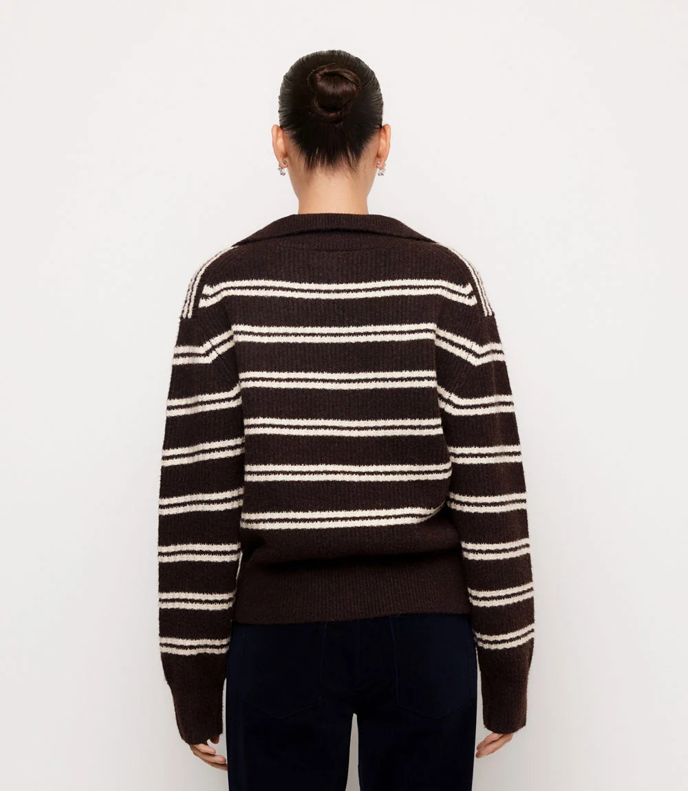 Stripe Half Zip Sweater