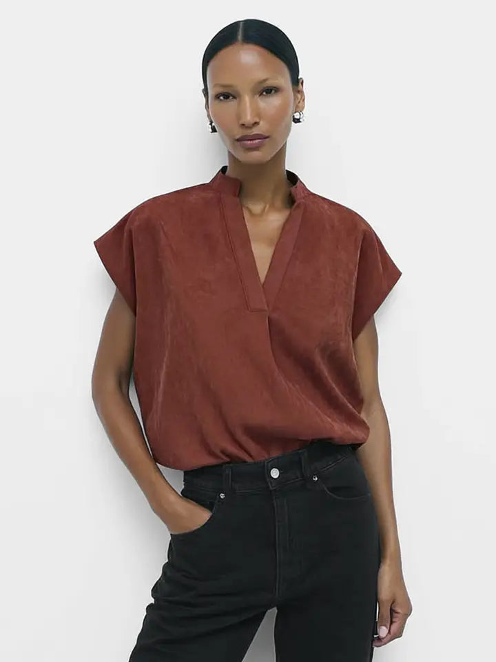 Soft Matte Drop Shoulder Blouse