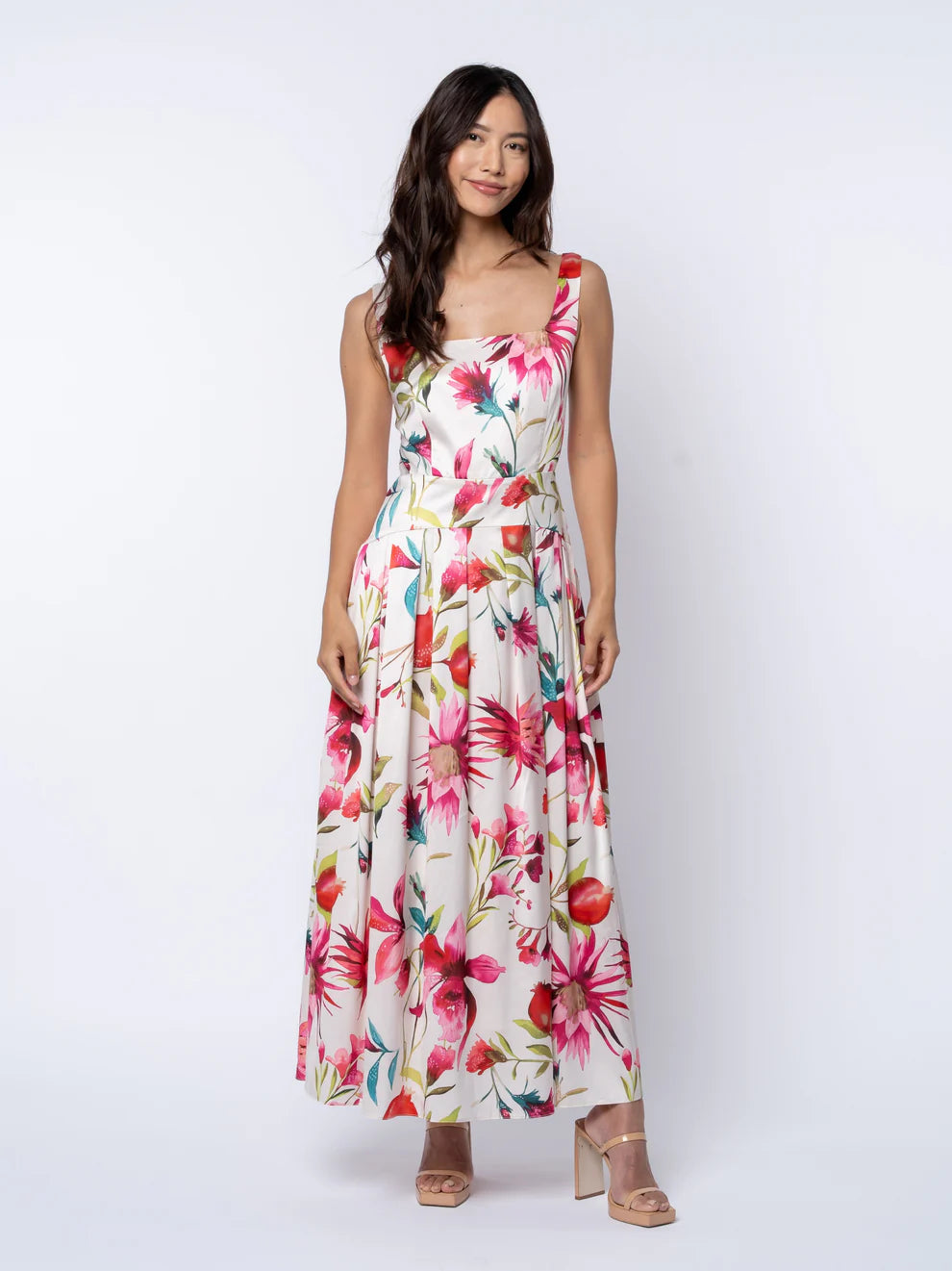 Pomegranate Print Maxi Dress