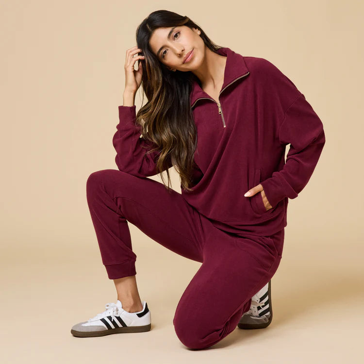 Vintage Velvet 1/4 Zip with Jogger Set