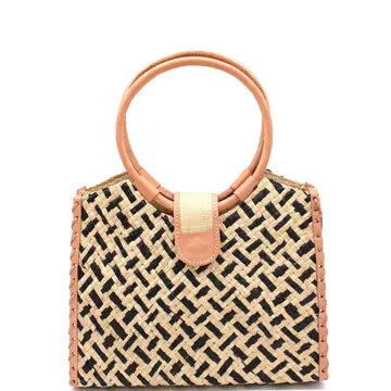 Ibiza Straw Handbag with Leather Handles