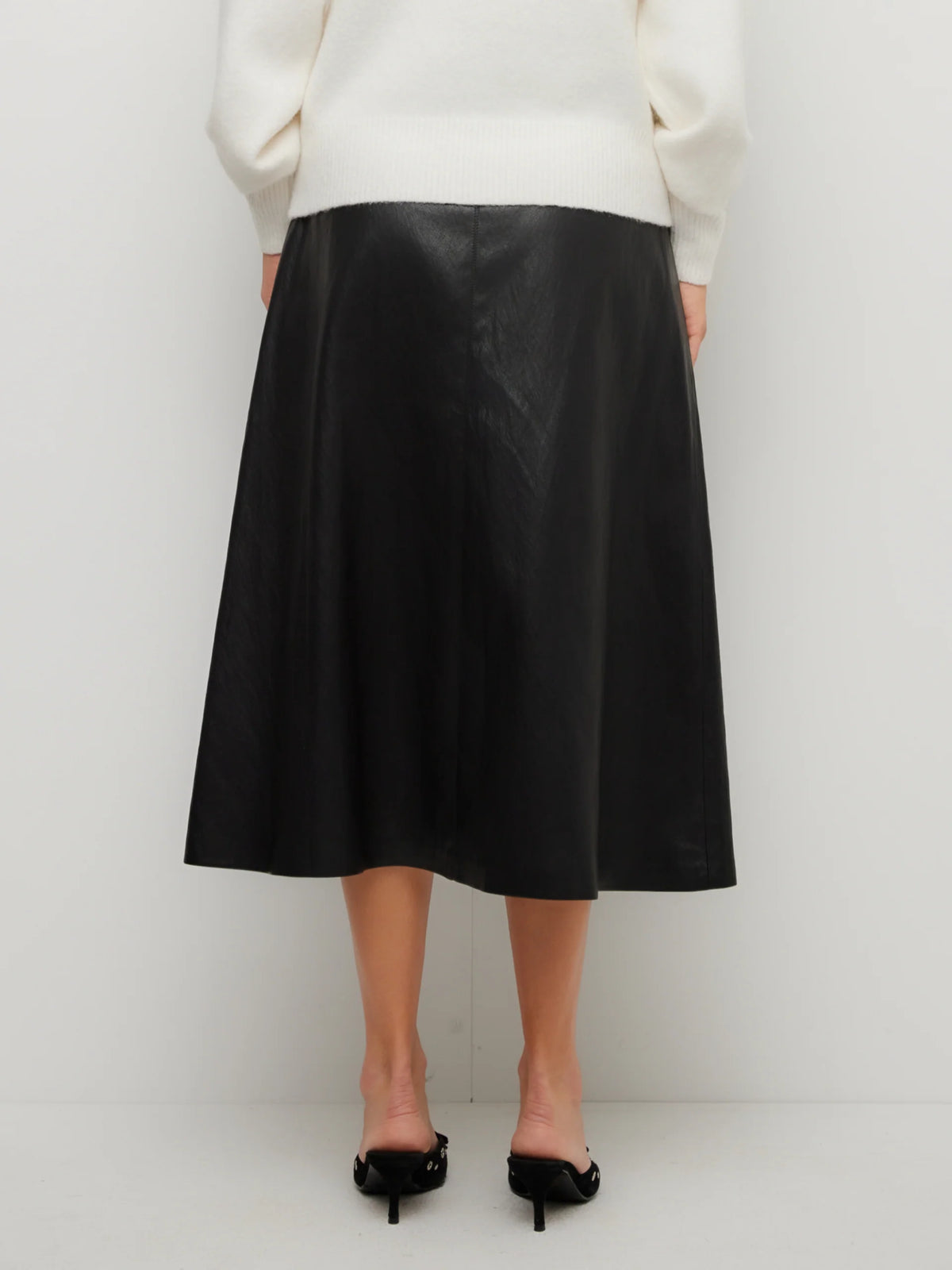 Bodie Faux Leather Midi Skirt