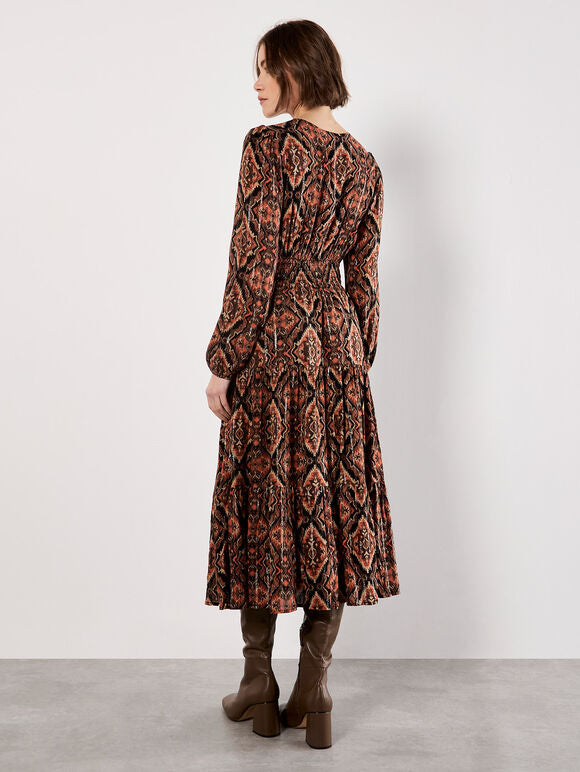 Empire Smock Waist Tiered Dress