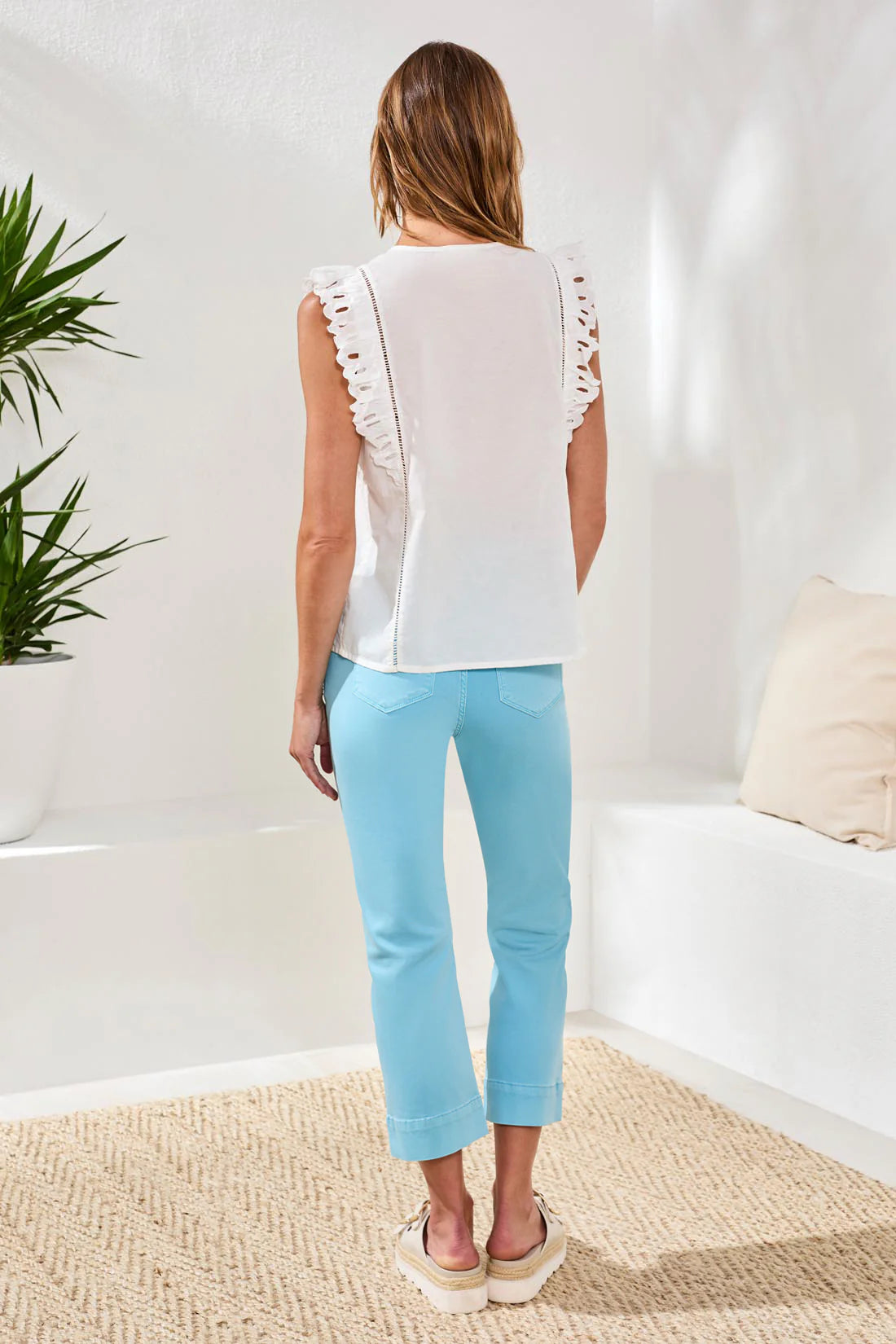 Cap Frill Sleeve Poplin Blouse