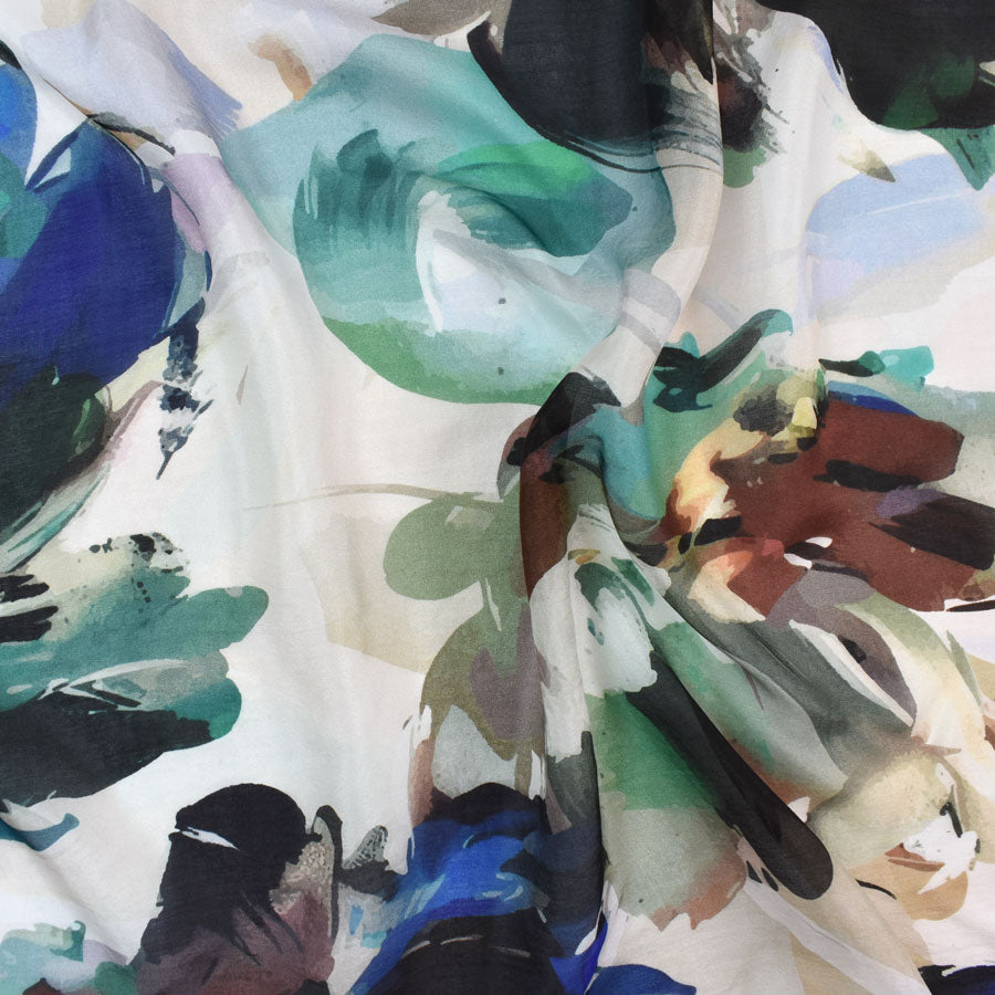 Torri Painterly Floral Silk Scarf