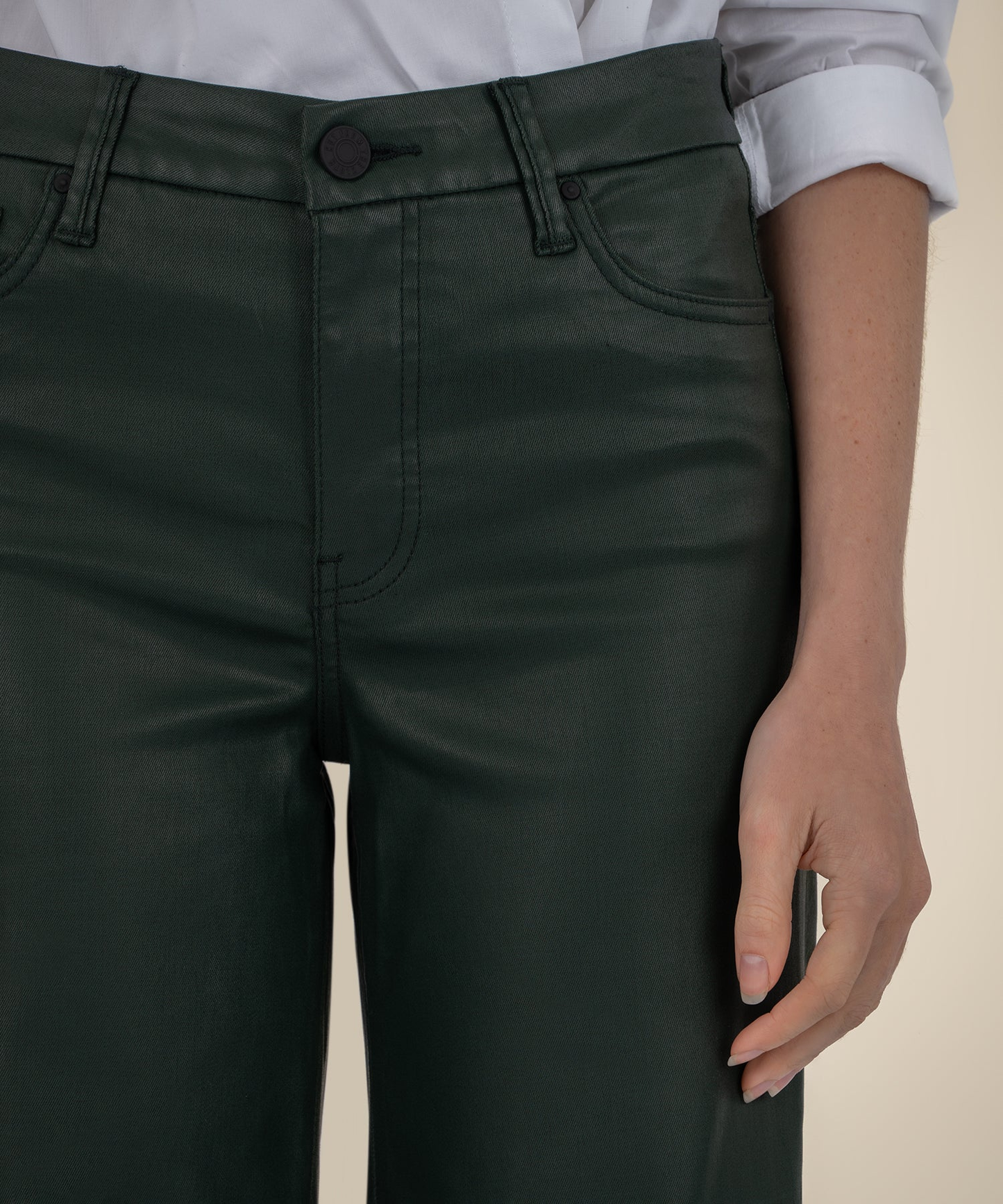 Meg Coated Hi Rise Wide Leg