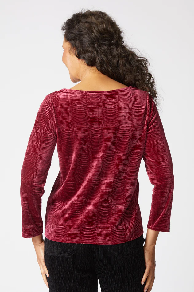 Crinkle Velvet on the Town Top