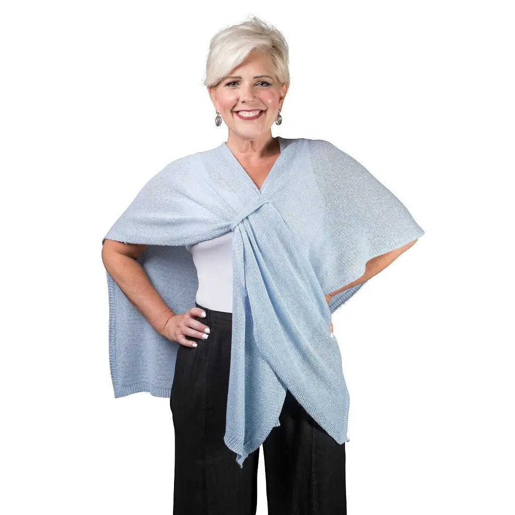 Aliya Mutli Way Cotton Wrap - Celadon Blue