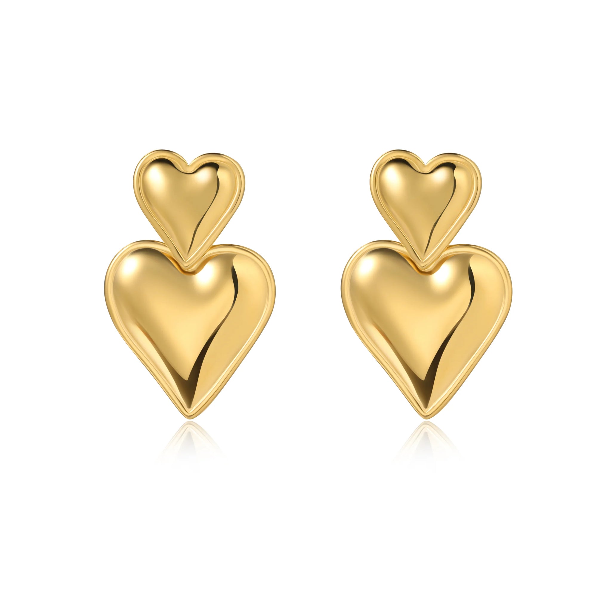 Brynn Heart Earrings -Gold