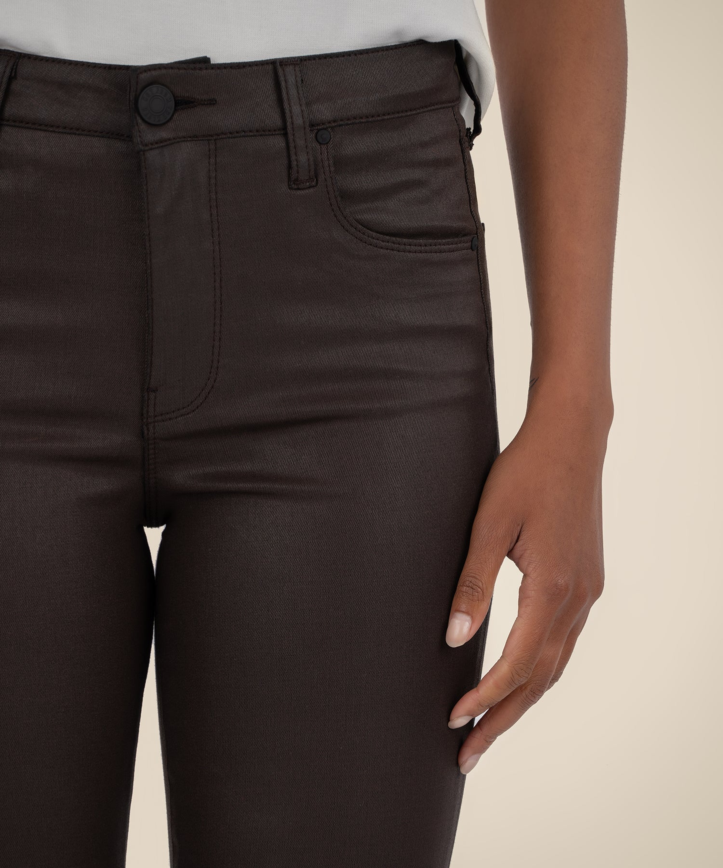 Ana Coated Hi Rise Fab Flare Flare Pant