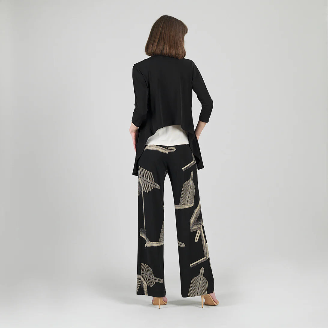 Linear Geo Wide Leg Pocket Pant