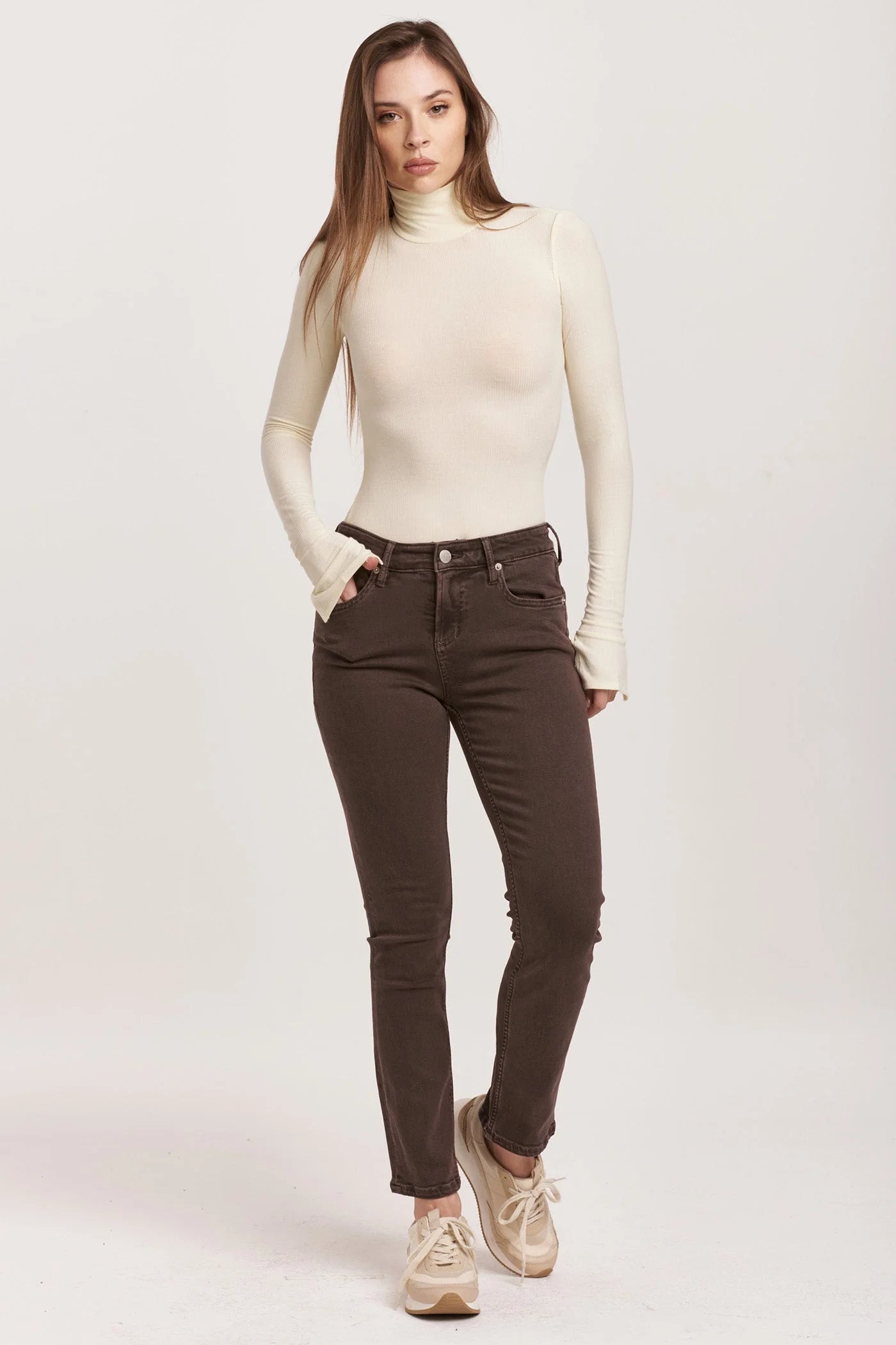 Blaire Mid-Rise Slim Straight Jeans