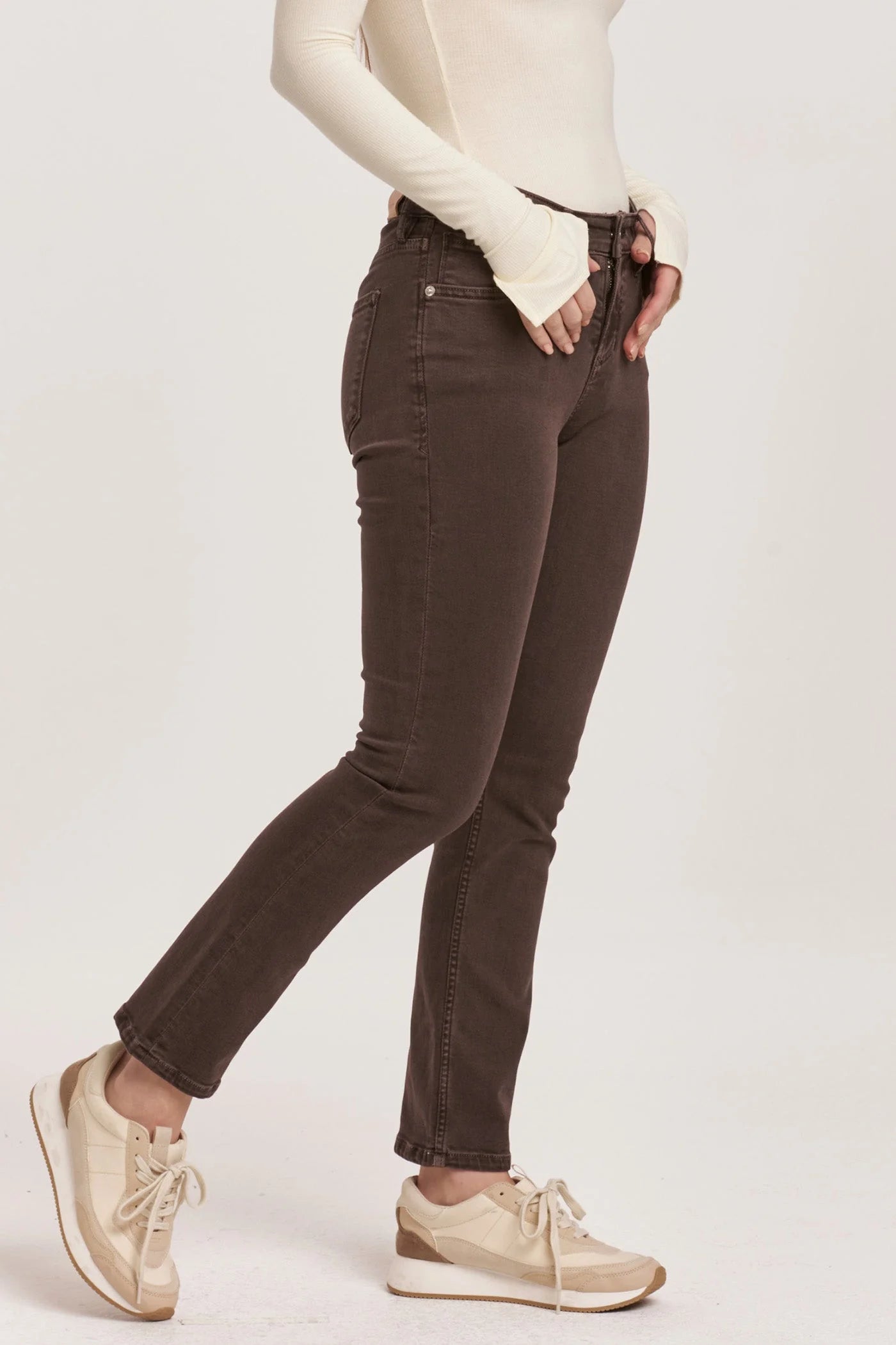 Blaire Mid-Rise Slim Straight Jeans