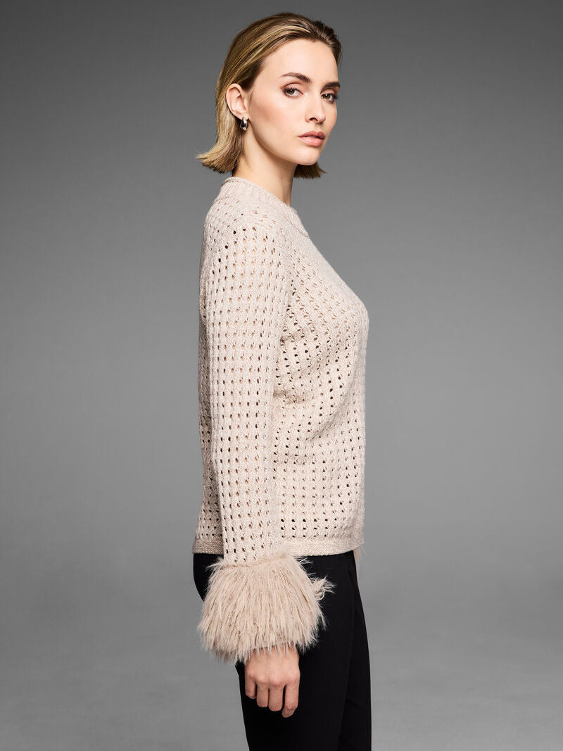 Party Cuff Pointelle Sweater
