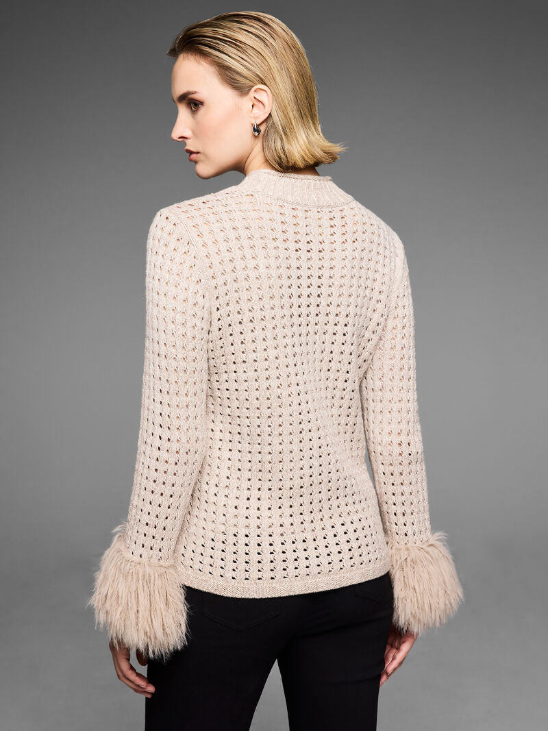 Party Cuff Pointelle Sweater