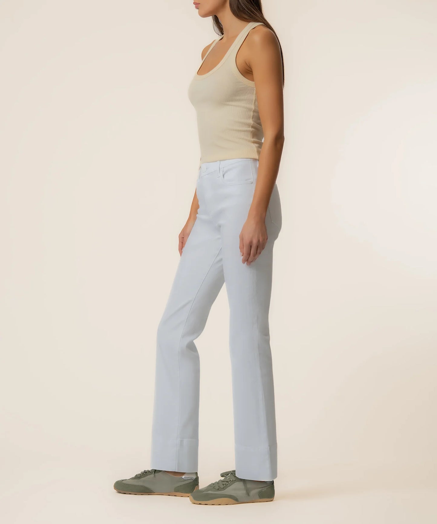 Kelsey Mid Rise Kick Flare with Wide Hem