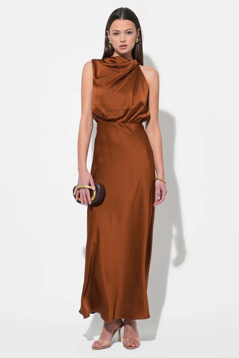 Kate Cowl Asymmetrical Maxi Dress