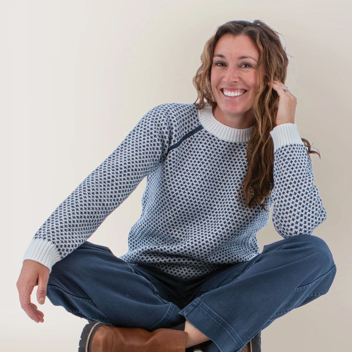Bridie Birdseye Raglan Sleeve Sweater