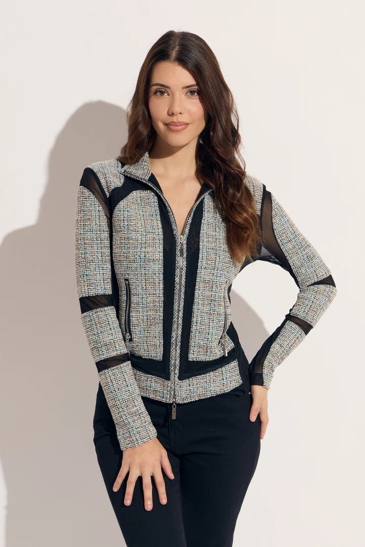 Tweed Multi Zip Scuba Jacket