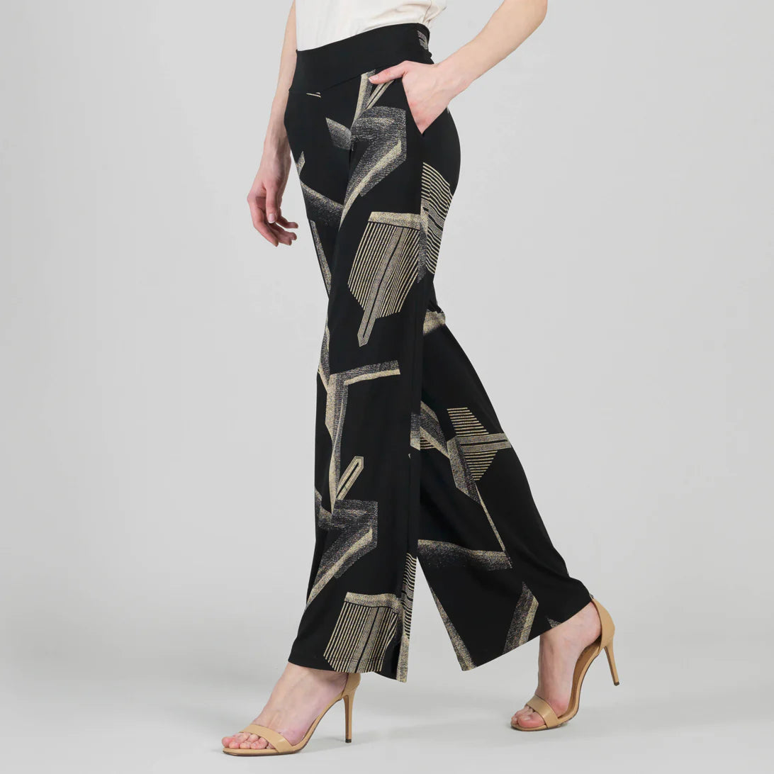 Linear Geo Wide Leg Pocket Pant
