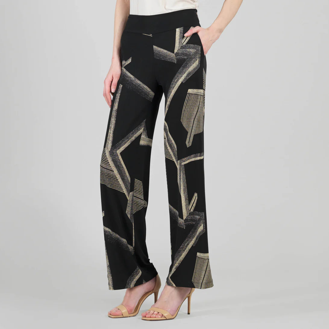 Linear Geo Wide Leg Pocket Pant