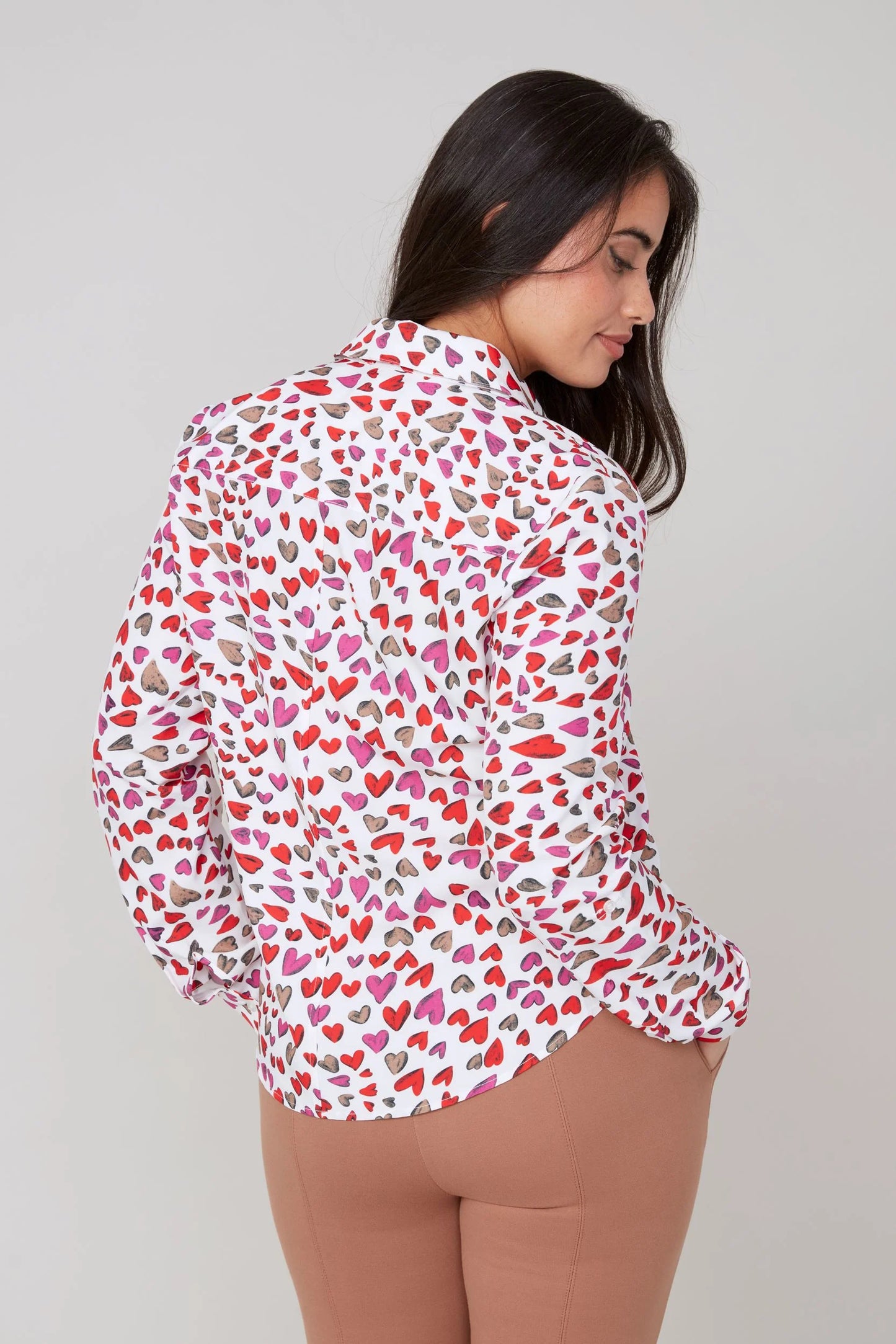 All Over Hearts Woven Blouse