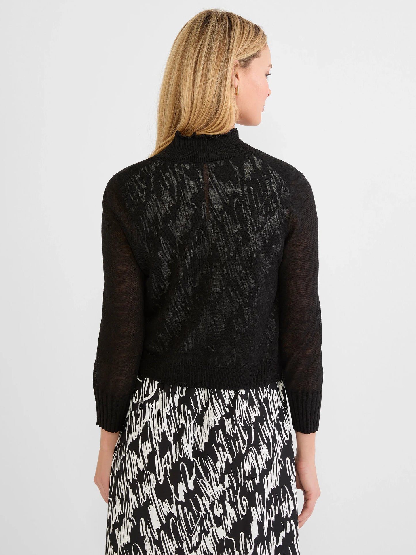 Ruffle Featherknit Cardigan