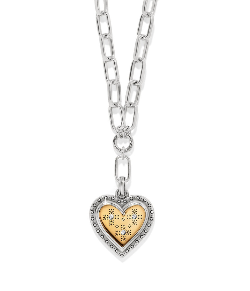 Mosaic Heart 2 Tone Necklace