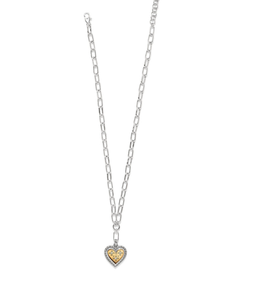 Mosaic Heart 2 Tone Necklace