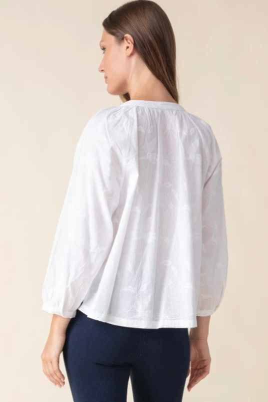 Floral Embroidery Romance Shirt