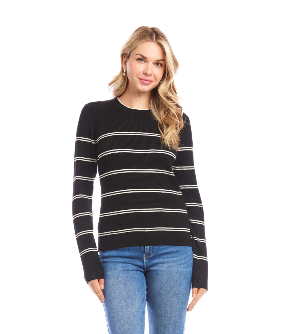 Double Stripe Ribbed Sweater
