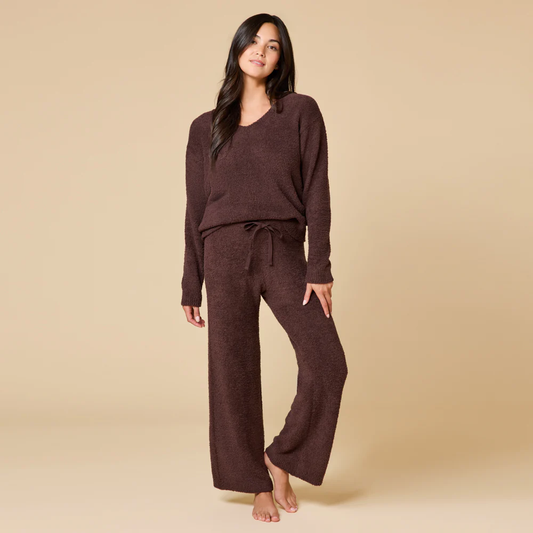 Solid Marshmallow V-Neck Lounge Set