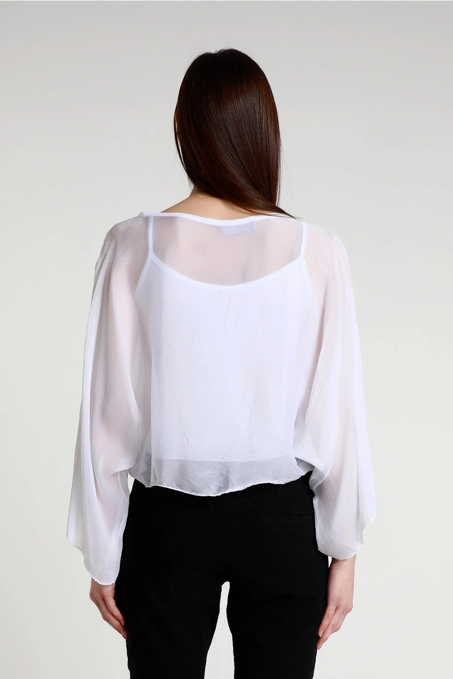 Sofita 3/4 Sleeve Cropped Silk Caftan