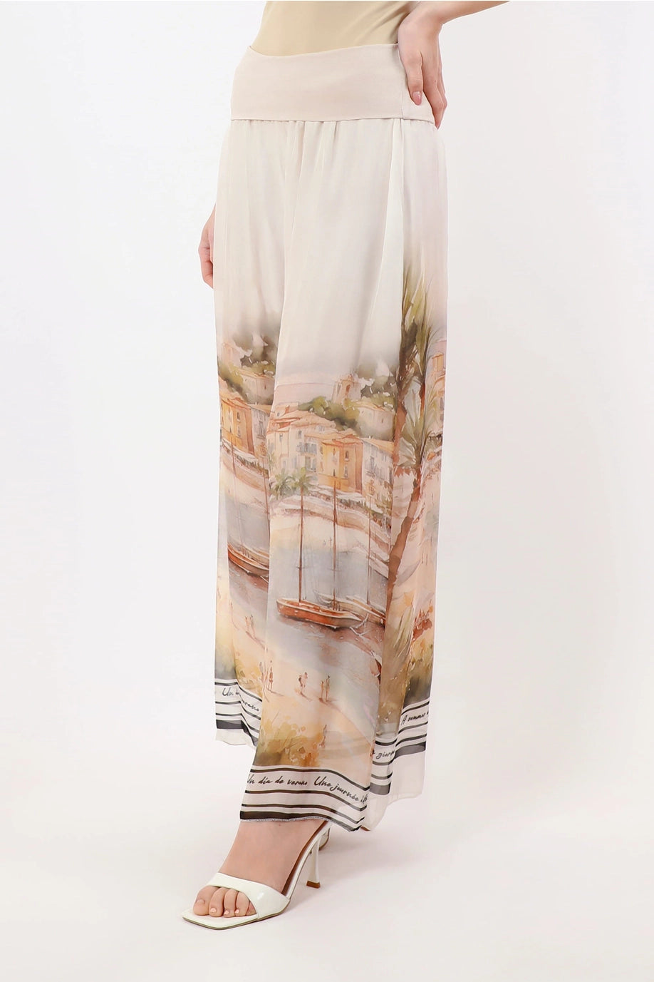 Riva Positano Wide Leg Silk Pant