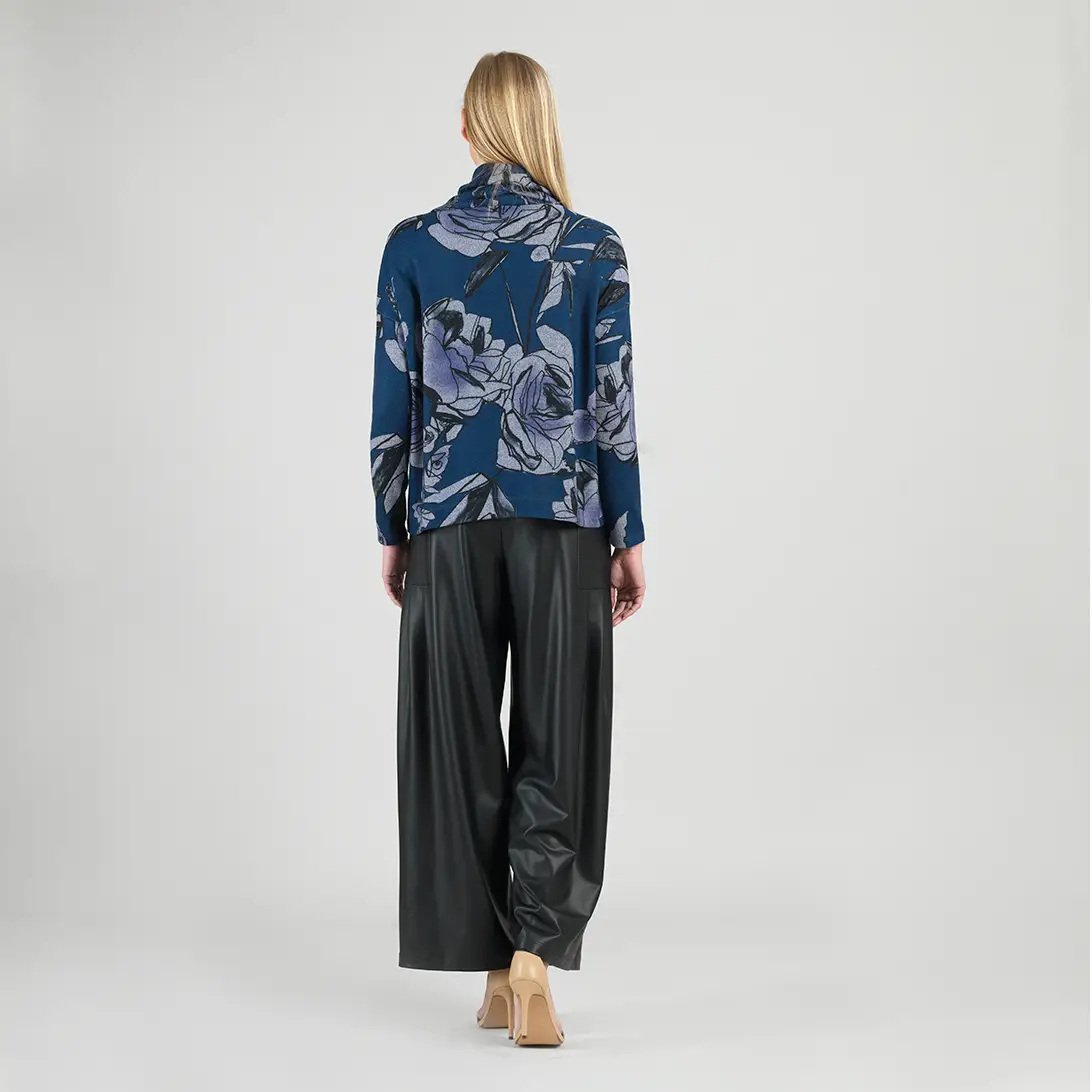 Rose Sketch Soft Turtleneck Sweater