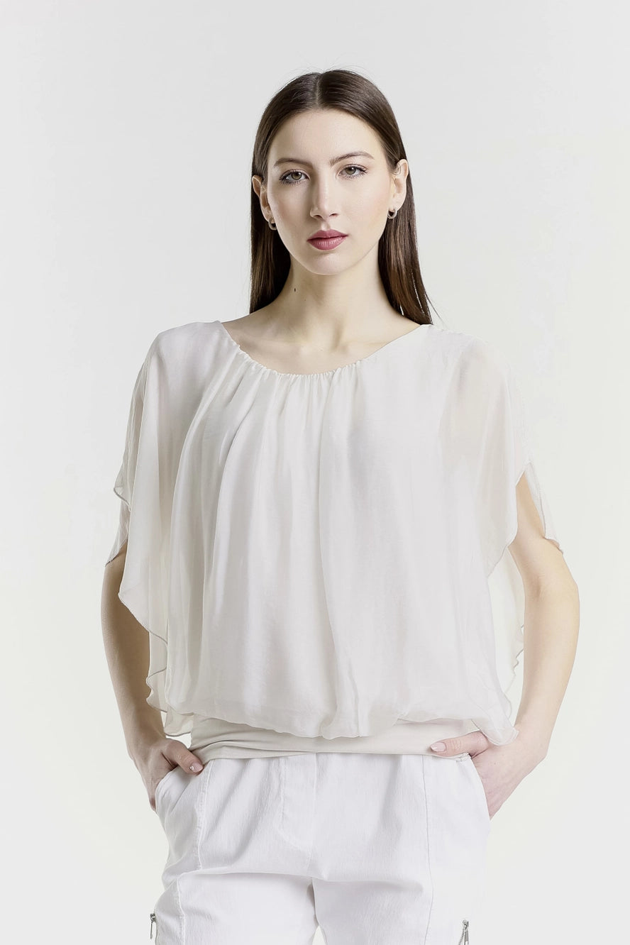 Aurora Flutter Sleeve -Beige