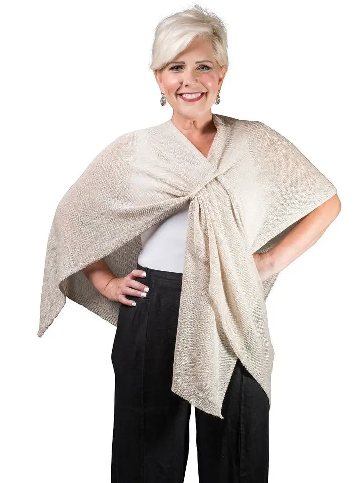 Aliya Mutli Way Cotton Wrap Bisque